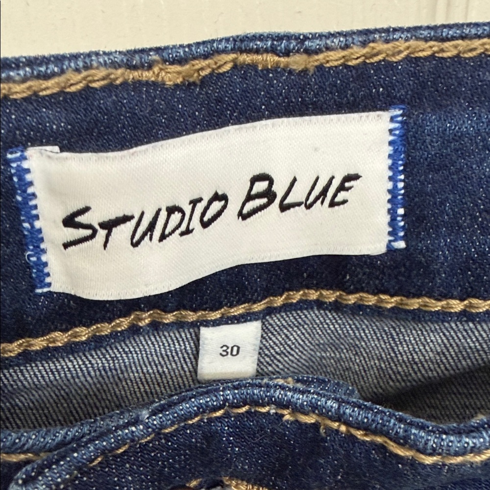 Studio Blue Distressed Flare Jeans: 30 - Picture 5 of 8